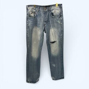 Rocawear Men's Jeans Straight Classic Distressed 34x34